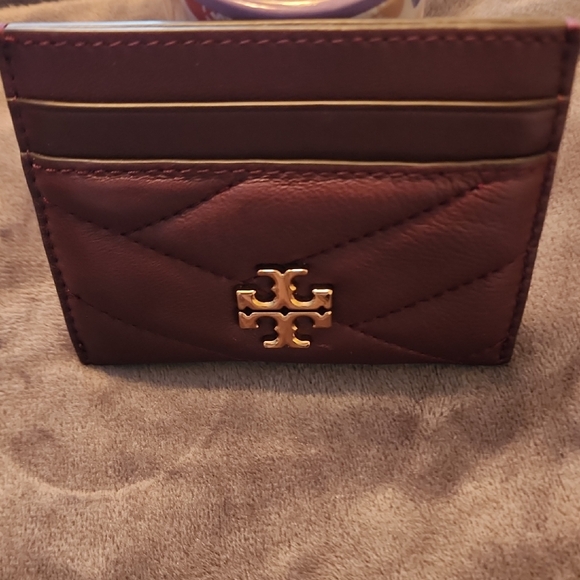 Tory Burch Accessories - Tory Burch Maroon Card Holder with Gold Logo